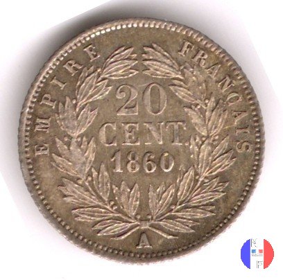 20 centesimi - testa nuda 1860 (Parigi)