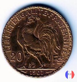 20 franchi gallo 1907 (Parigi)