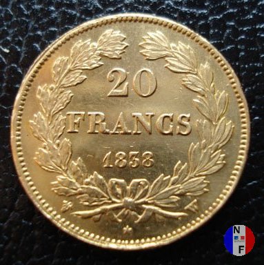 20 franchi - testa coronata 1838 (Lilla)