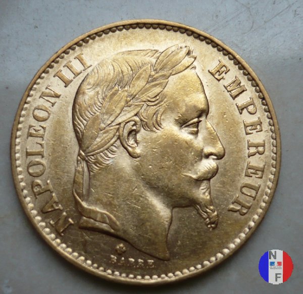 20 franchi - testa laureata 1869 (Strasburgo)