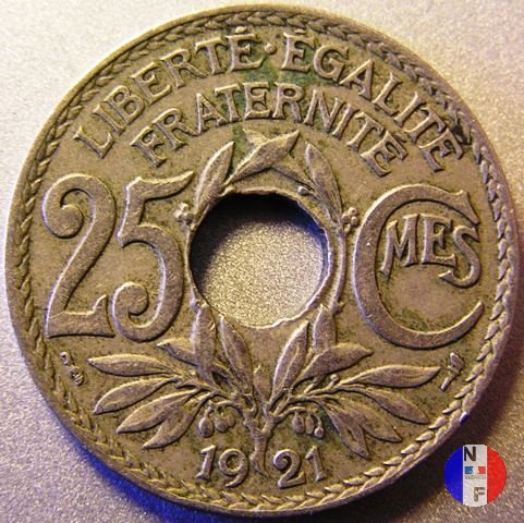 25 centesimi Lindauer - cupronickel 1921 (Parigi)