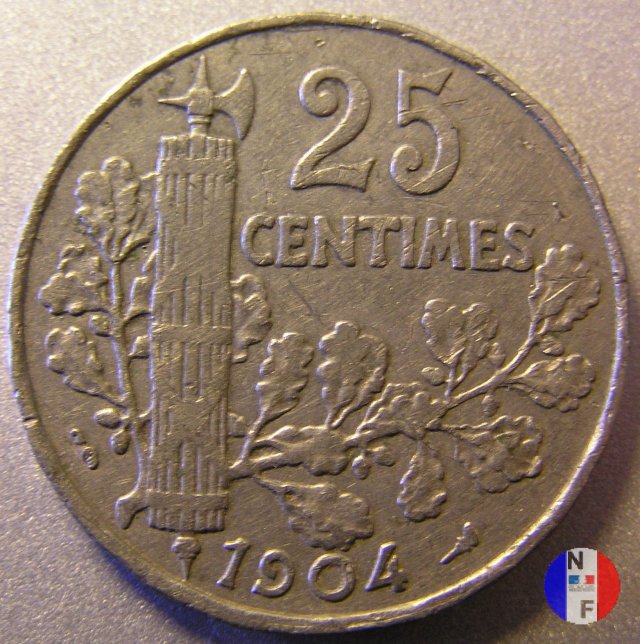 25 centesimi Patey - II tipo 1904 (Parigi)