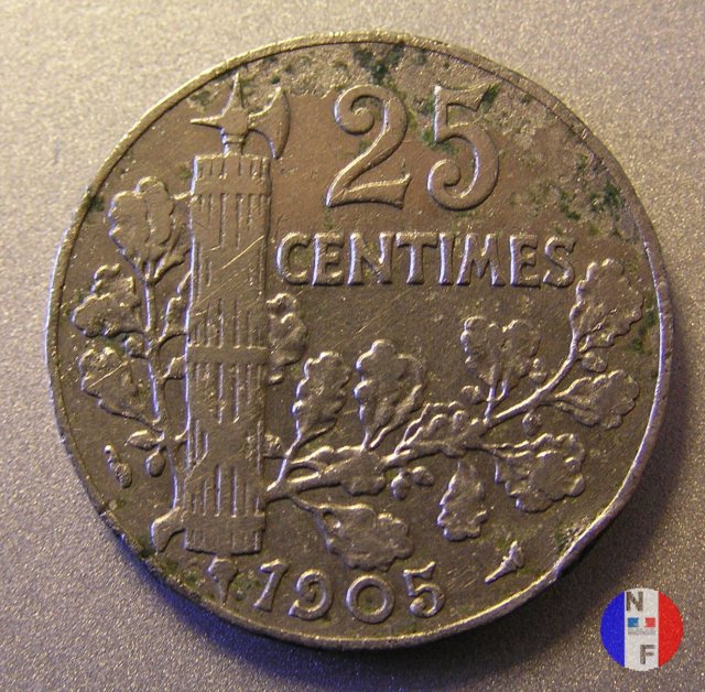 25 centesimi Patey - II tipo 1905 (Parigi)