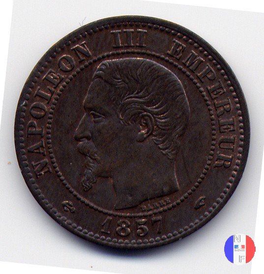 2 centesimi - testa nuda 1857 (Parigi)