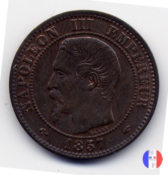 2 centesimi - testa nuda 1857 (Parigi)