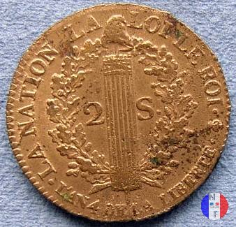 2 sols - tipo françois 1792 (Parigi)