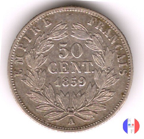 50 centesimi - testa nuda 1859 (Parigi)