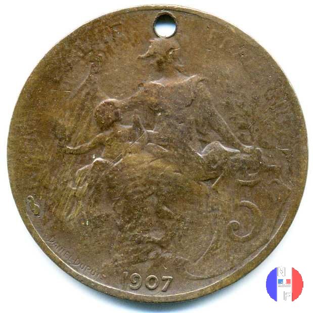 5 centesimi Dupuis 1907 (Parigi)