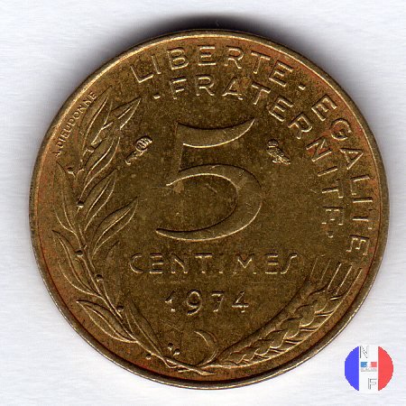 5 centesimi Marianna 1974 (Pessac)