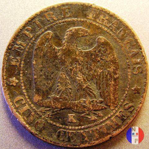 5 centesimi - testa laureata 1861 (Bordeaux)