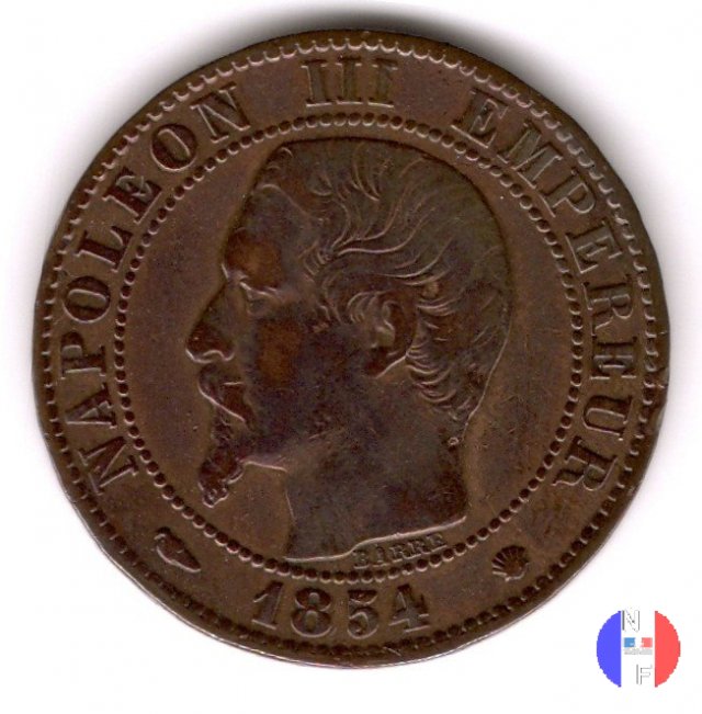 5 centesimi - testa nuda 1854 (Marsiglia)