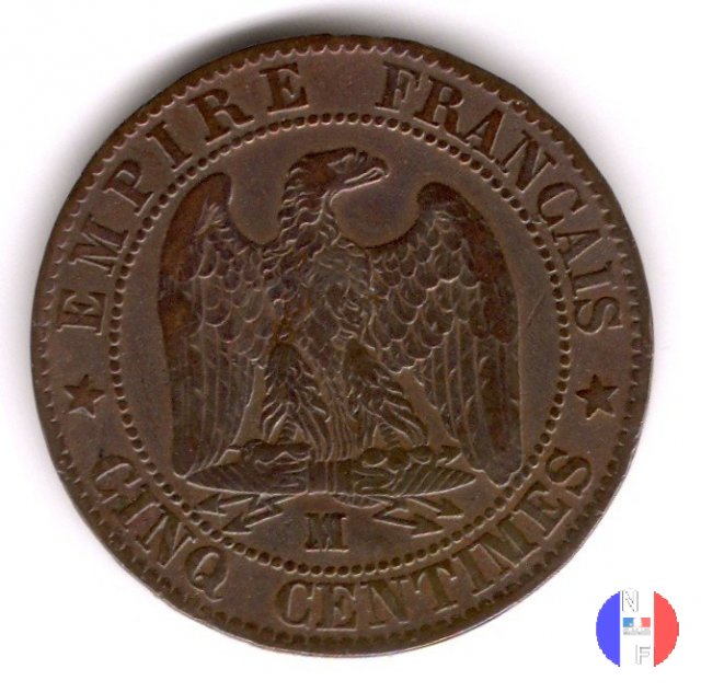 5 centesimi - testa nuda 1854 (Marsiglia)