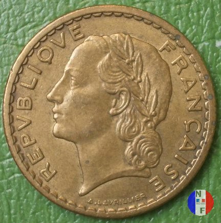 5 franchi - bronzo-alluminio 1945 (Parigi)