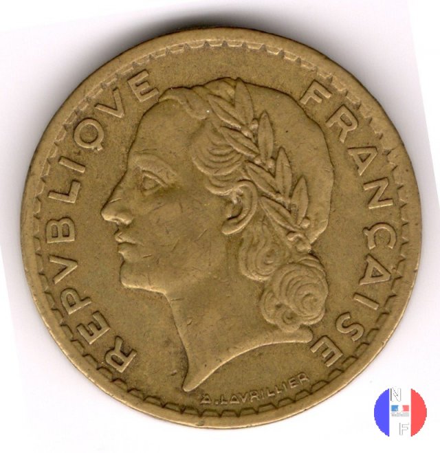 5 franchi - bronzo-alluminio 1945 (Castelsarrasin)