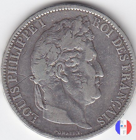 5 franchi - testa coronata 1831 (Rouen)