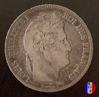 5 franchi - testa coronata 1841 (Bordeaux)