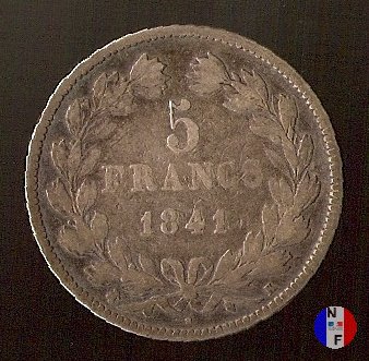 5 franchi - testa coronata 1841 (Bordeaux)