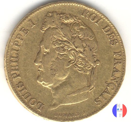 20 franchi - testa coronata 1840 (Parigi)