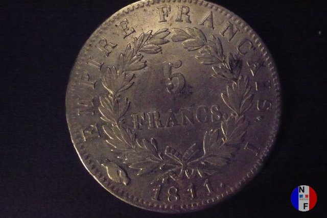 5 franchi - testa laureata, tipo Empire 1811 (Limoges)