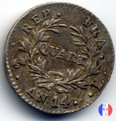 1/4 di franco - testa nuda 1805 (Bayonne)