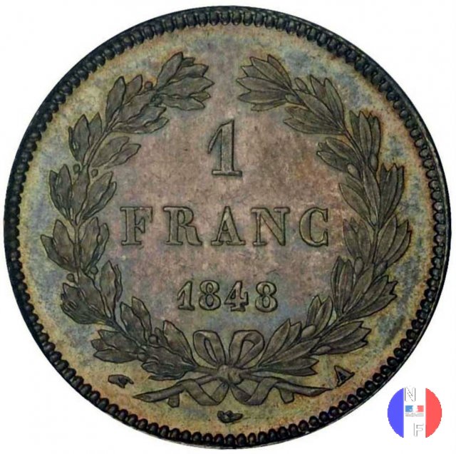 1 franco - testa coronata 1848 (Parigi)