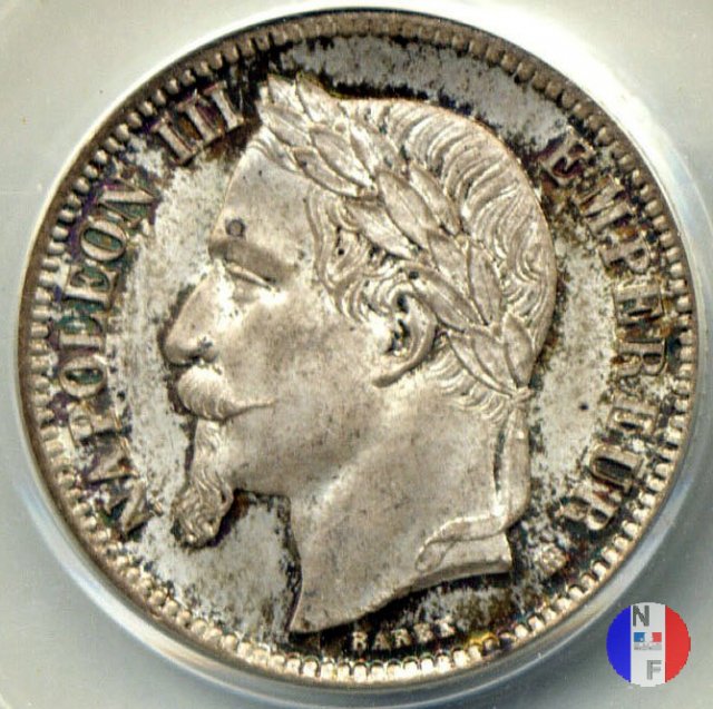 1 franco - testa laureata 1866 (Strasburgo)