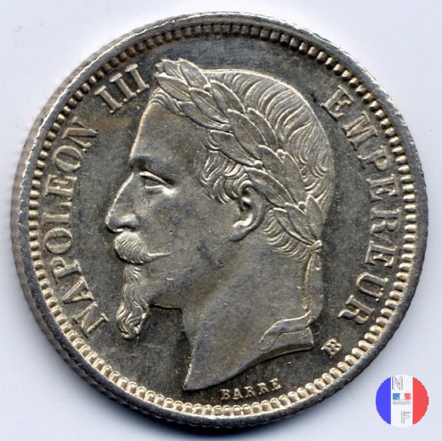 1 franco - testa laureata 1870 (Strasburgo)