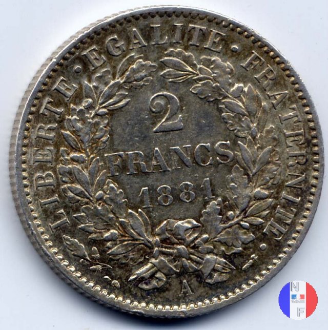 2 franchi Cerere 1881 (Parigi)