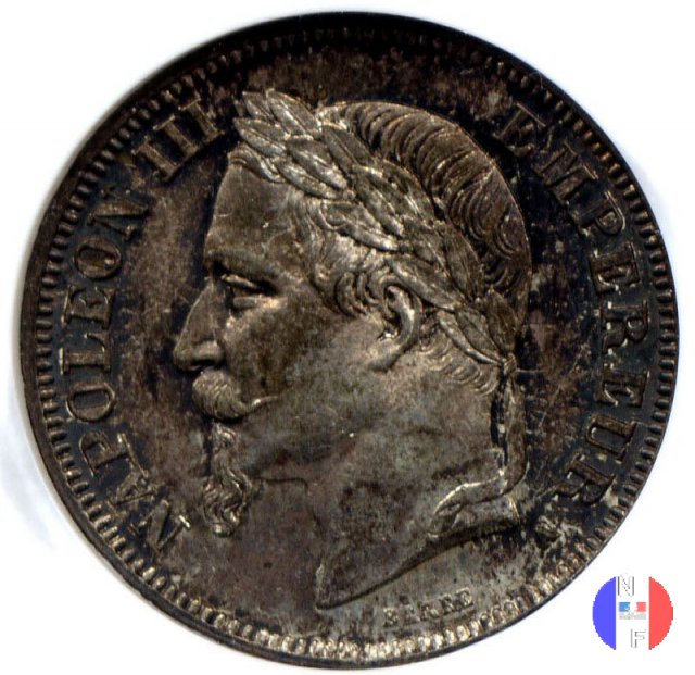 2 franchi - testa laureata 1868 (Parigi)