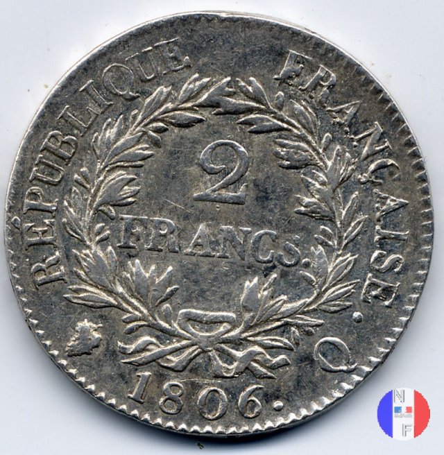 2 franchi - testa nuda 1806 (Perpignan)