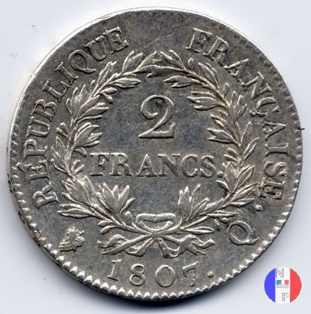 2 franchi - testa nuda 1807 (Perpignan)