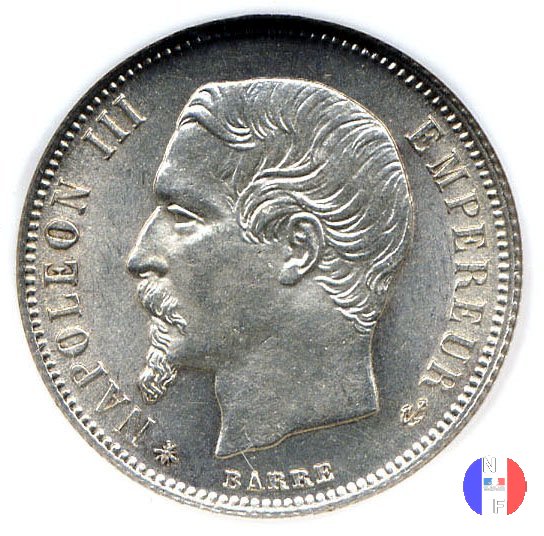 50 centesimi - testa nuda 1862 (Parigi)