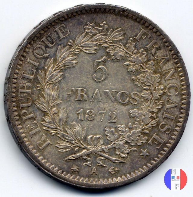 5 franchi Ercole 1872 (Parigi)