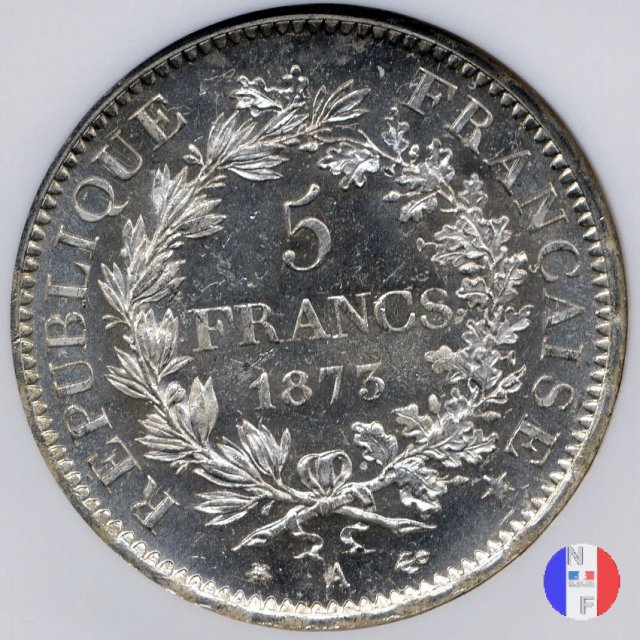 5 franchi Ercole 1873 (Parigi)