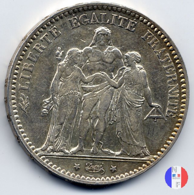 5 franchi Ercole 1875 (Parigi)