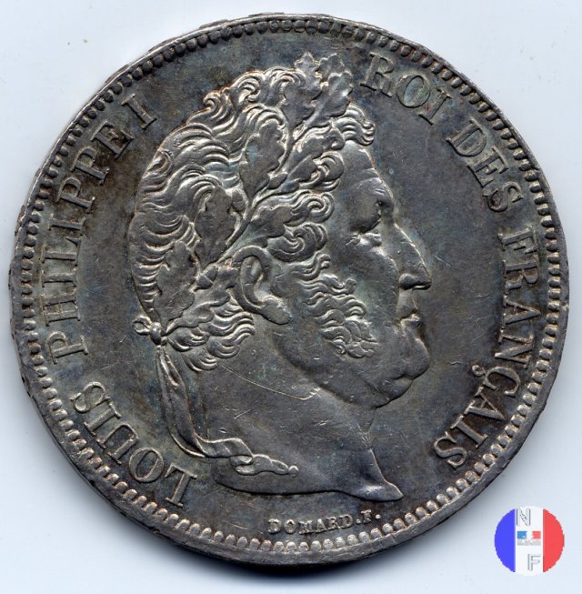 5 franchi - testa coronata 1832 (Parigi)