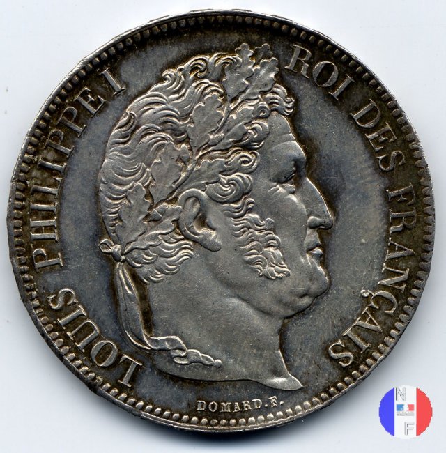 5 franchi - testa coronata 1834 (La Rochelle)