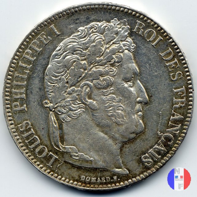 5 franchi - testa coronata 1834 (La Rochelle)