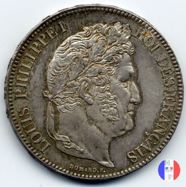 5 franchi - testa coronata 1834 (Nantes)