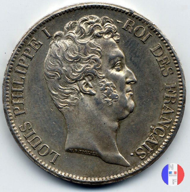 5 franchi - testa nuda 1831 (Lilla)