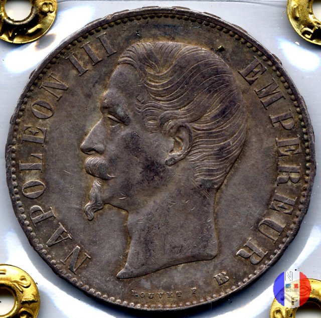 5 franchi - testa nuda 1856 (Strasburgo)