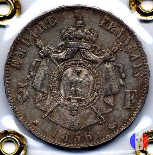 5 franchi - testa nuda 1856 (Strasburgo)