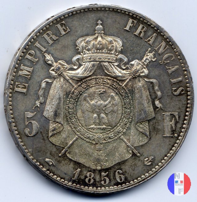 5 franchi - testa nuda 1856 (Parigi)