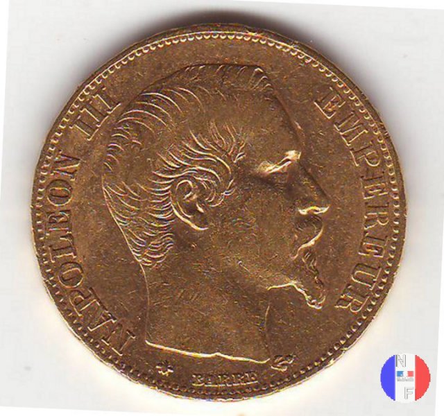 20 franchi - testa nuda 1855 (Strasburgo)