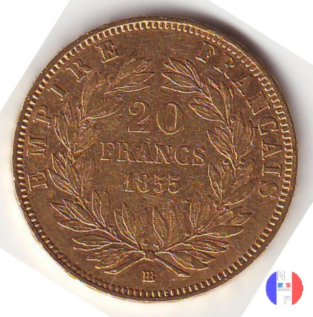 20 franchi - testa nuda 1855 (Strasburgo)