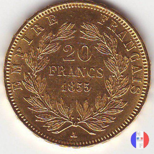 20 franchi - testa nuda 1855 (Parigi)