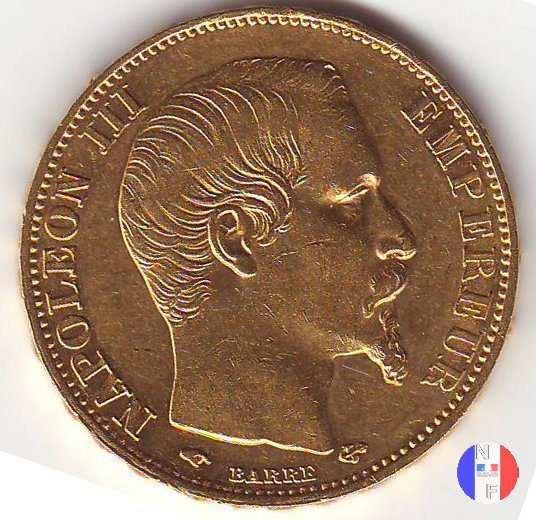 20 franchi - testa nuda 1858 (Parigi)