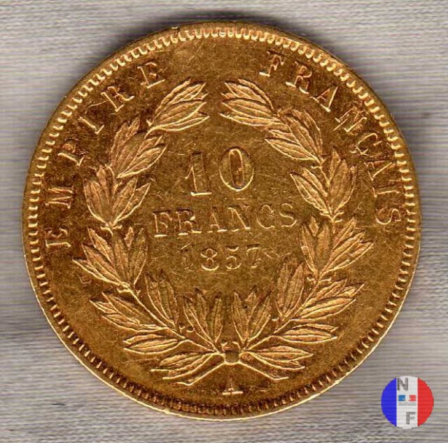 10 franchi - testa nuda, grande modulo 1857 (Parigi)