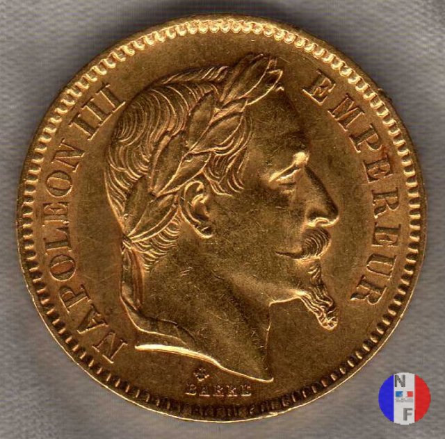 20 franchi - testa laureata 1866 (Strasburgo)