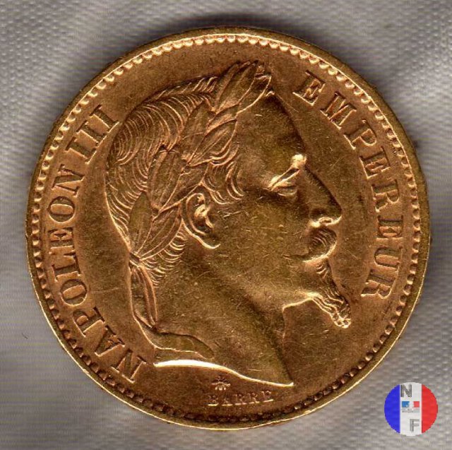 20 franchi - testa laureata 1868 (Parigi)